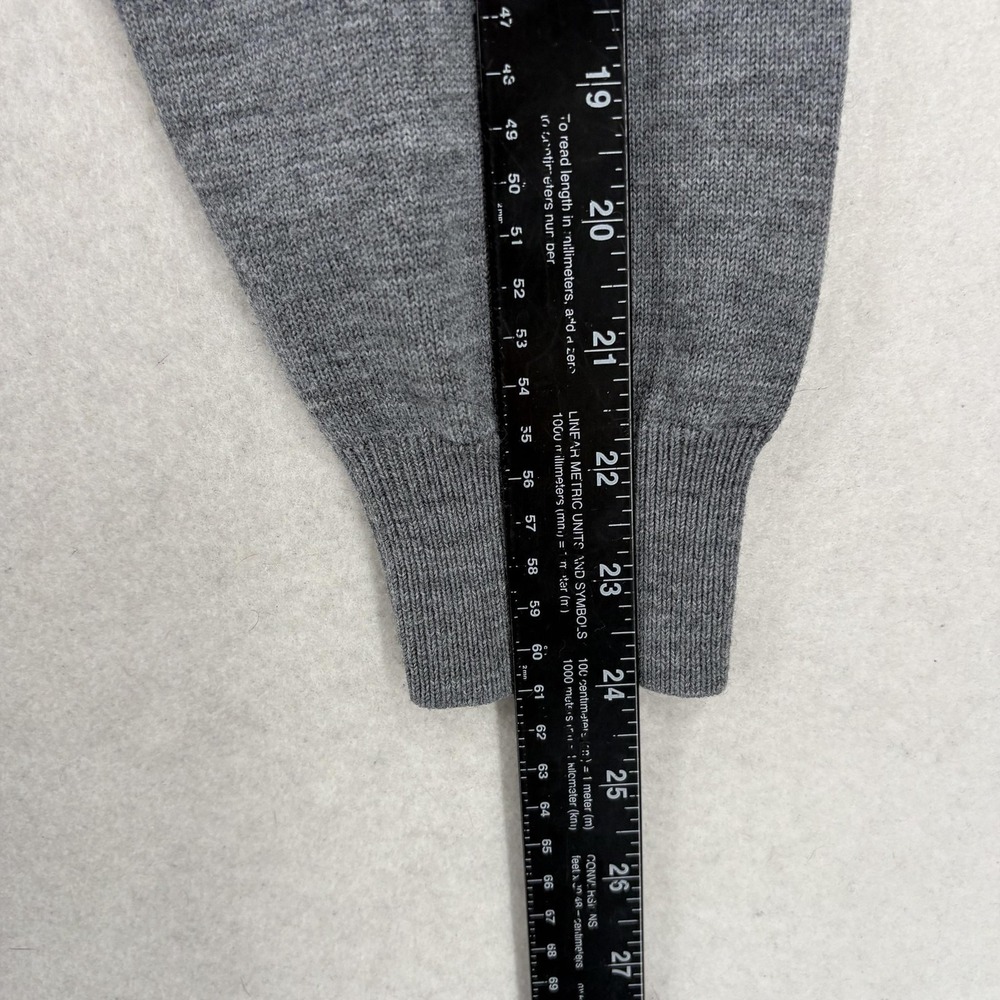Williams & Kent Sweater Mens Medium Gray Merino Wool 1/4 Zip Argyle Pullover - Picture 6 of 12